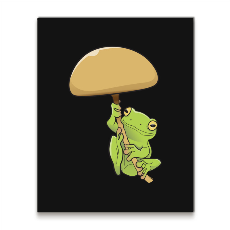 American Green Tree Frog And Fungus Metal Print Vertical | Artistshot