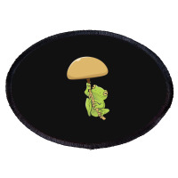 American Green Tree Frog And Fungus Oval Patch | Artistshot