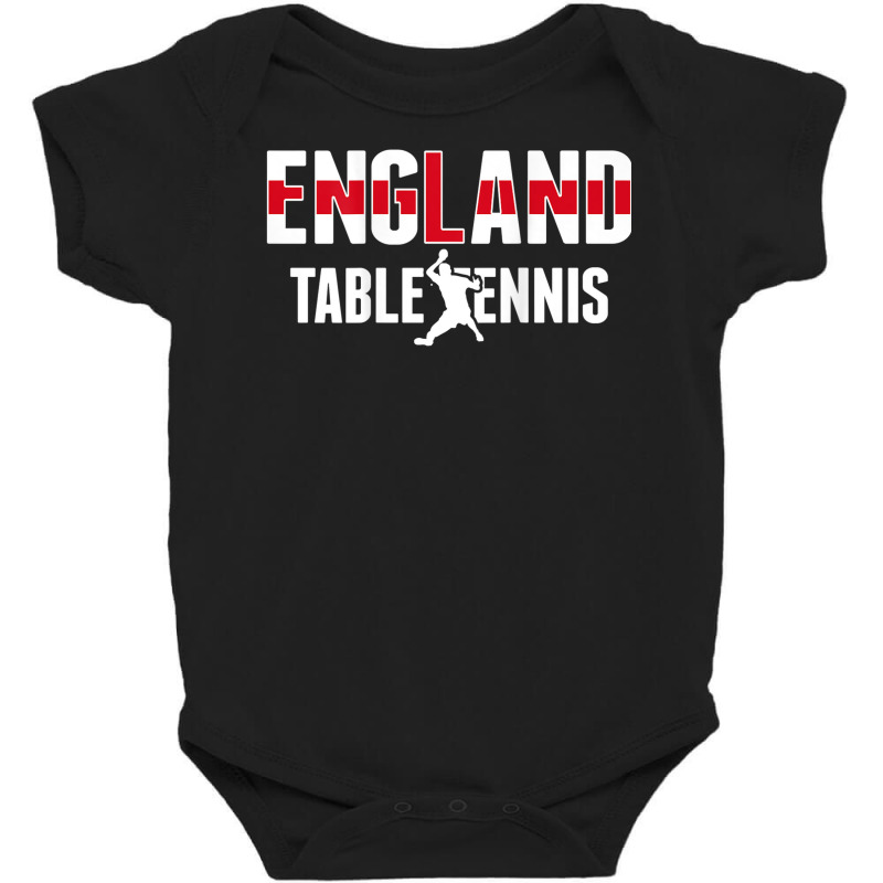 England Table Tennis Fans Jersey English Flag Ping Pong Baby Bodysuit by Fashlaza | Artistshot