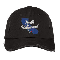 North Hollywood California Los Angeles Ca Map Vintage Cap | Artistshot