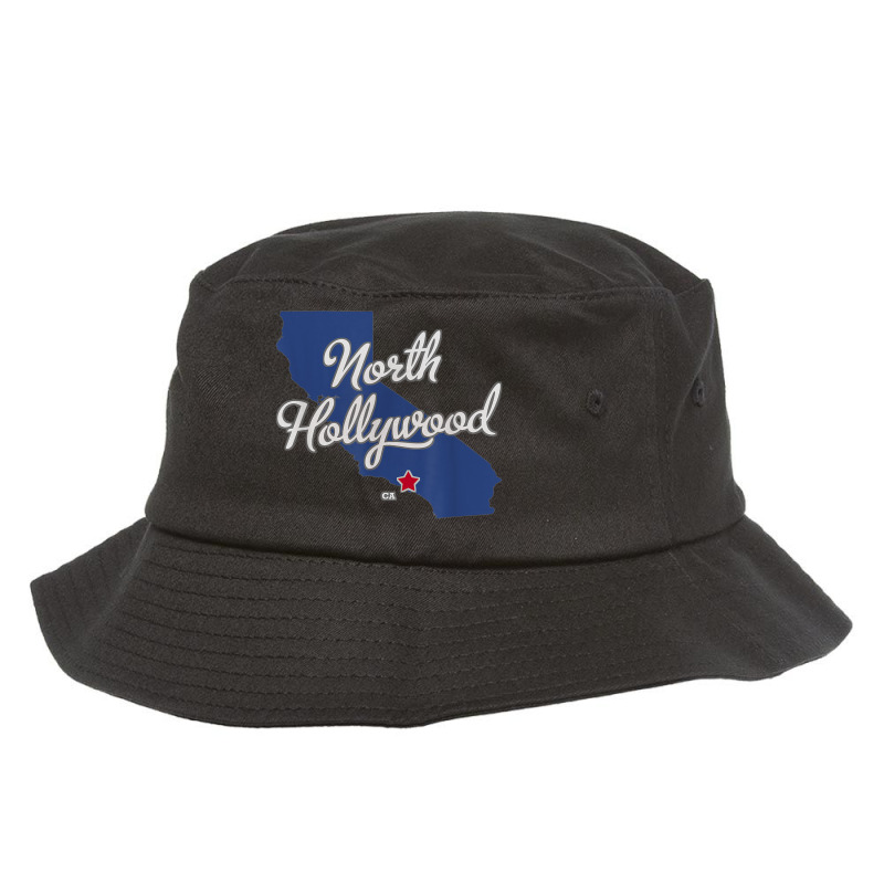 North Hollywood California Los Angeles Ca Map Bucket Hat | Artistshot