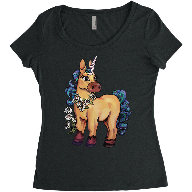 Chamomile Unicorn, Chamomile Unicorn Art, Chamomile Unicorn Vintage, C Women's Triblend Scoop T-shirt by SHOPTYU | Artistshot