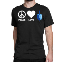 Peace Love Dreidel Hanukkah Jewish Holiday Chanukah Classic T-shirt | Artistshot