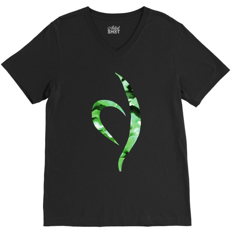 Green Marbled Neda Symbol V-neck Tee | Artistshot