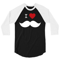 I Love Mustache 3/4 Sleeve Shirt | Artistshot
