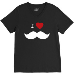 I Love Mustache V-Neck Tee | Artistshot