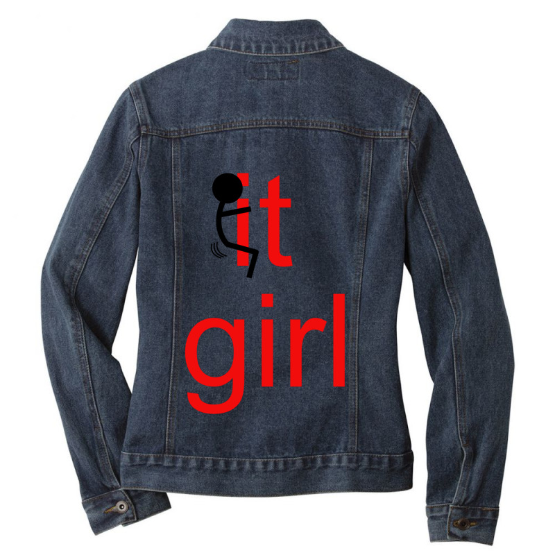 Fuck It Girl Ladies Denim Jacket by cm-arts | Artistshot