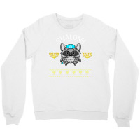 Shalom Menorah Jewish Racoon Design Cute Chanuka Jewish Gift Crewneck Sweatshirt | Artistshot