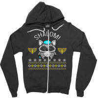 Shalom Menorah Jewish Racoon Design Cute Chanuka Jewish Gift Zipper Hoodie | Artistshot