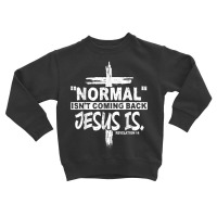 Normal Isn't Coming Back But Jesus Is Revelation 14 Costume T Shirt Toddler Sweatshirt | Artistshot