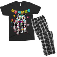 Calavera English Bulldog Dog Dia De Muertos Halloween Day Men's T-shirt Pajama Set | Artistshot