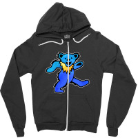 Blue Grateful Dancing Hippie Classic Rock Dead Bear Zipper Hoodie | Artistshot