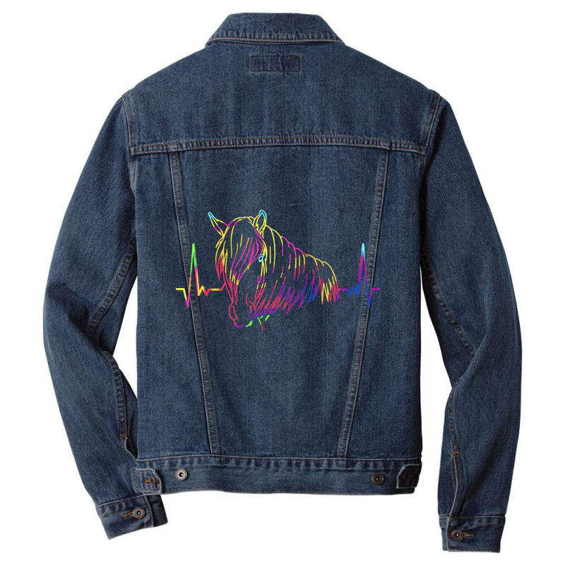 Colorful Haflinger, Colorful Haflinger Art, Colorful Haflinger Vintage Men Denim Jacket | Artistshot