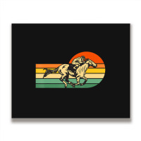 Horse Racing Retro Sunset Metal Print Horizontal | Artistshot