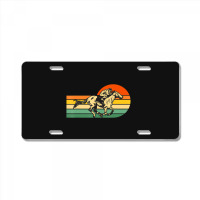 Horse Racing Retro Sunset License Plate | Artistshot