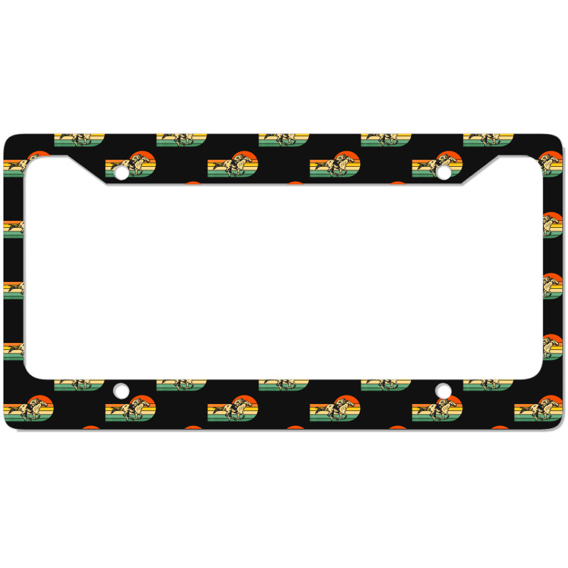 Horse Racing Retro Sunset License Plate Frame | Artistshot