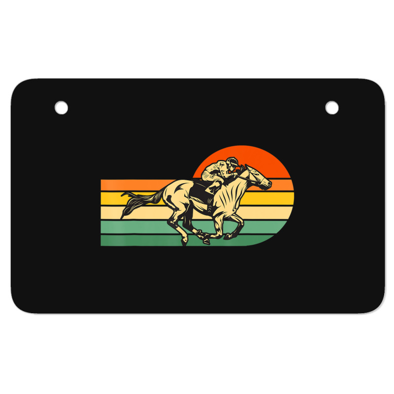 Horse Racing Retro Sunset Atv License Plate | Artistshot