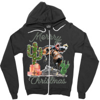 Rodeo Bucking Horse Western Cactus Cowboy Christmas Matching Zipper Hoodie | Artistshot