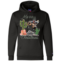 Rodeo Bucking Horse Western Cactus Cowboy Christmas Matching Champion Hoodie | Artistshot