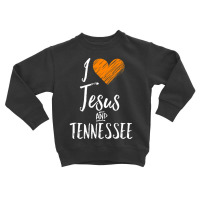 I Love Jesus And Tennessee Orange Heart Cute Fan Gift Toddler Sweatshirt | Artistshot