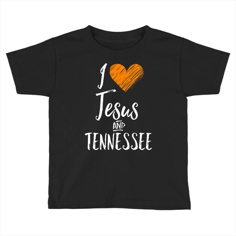 I Love Jesus And Tennessee Orange Heart Cute Fan Gift Toddler T-shirt by thangdinhsinhelf | Artistshot