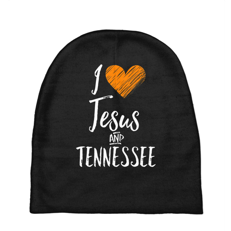 I Love Jesus And Tennessee Orange Heart Cute Fan Gift Baby Beanies by thangdinhsinhelf | Artistshot