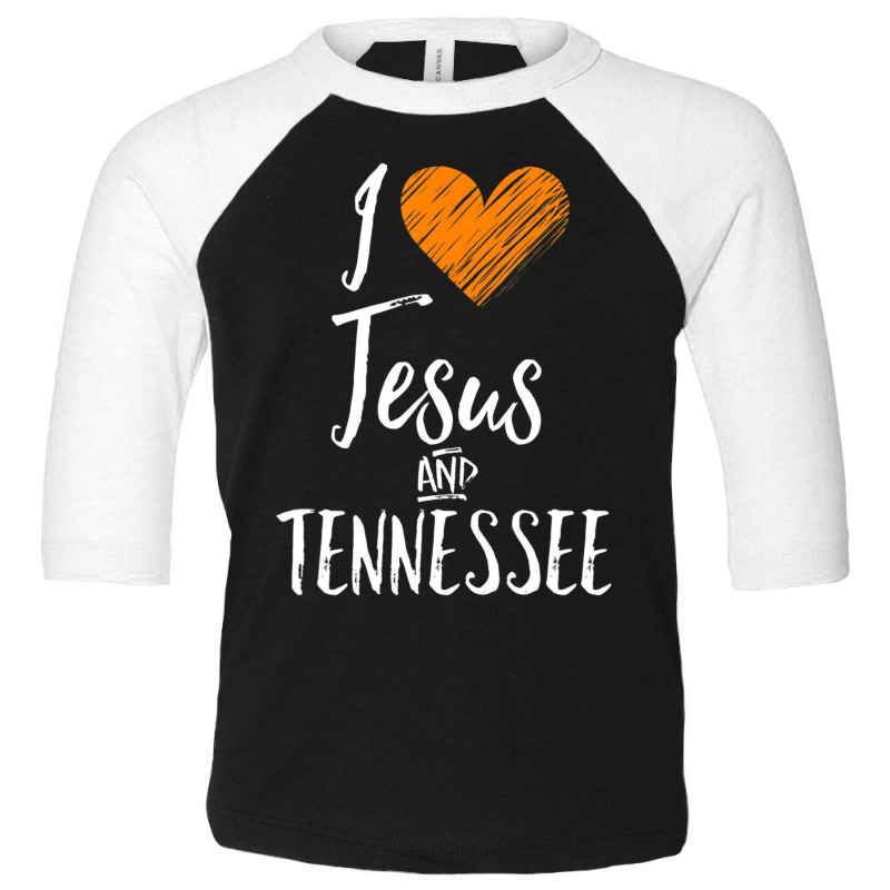 I Love Jesus And Tennessee Orange Heart Cute Fan Gift Toddler 3/4 Sleeve Tee by thangdinhsinhelf | Artistshot