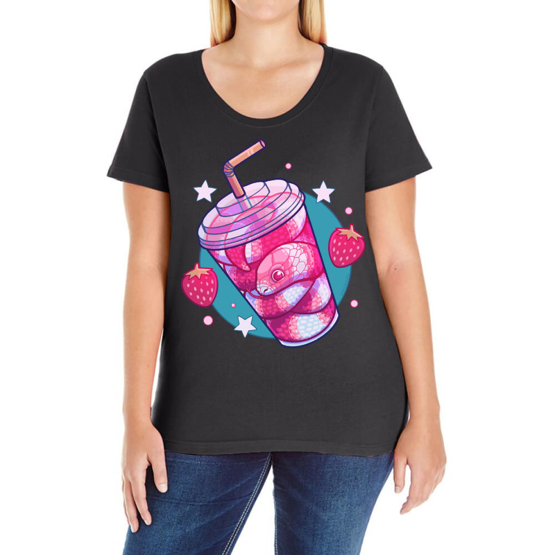 Strawberry Milk-snake, Strawberry Milk-snake Art, Strawberry Milk-snak Ladies Curvy T-Shirt by SHOPTYU | Artistshot