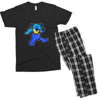 Blue Grateful Dancing Hippie Classic Rock Dead Bear Men's T-shirt Pajama Set | Artistshot