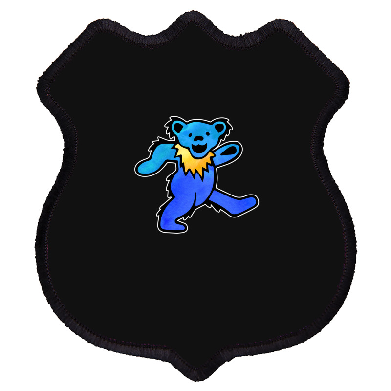 Blue Grateful Dancing Hippie Classic Rock Dead Bear Shield Patch | Artistshot