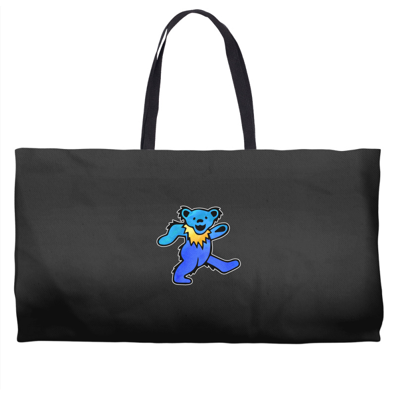 Blue Grateful Dancing Hippie Classic Rock Dead Bear Weekender Totes | Artistshot