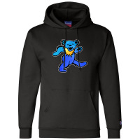 Blue Grateful Dancing Hippie Classic Rock Dead Bear Champion Hoodie | Artistshot