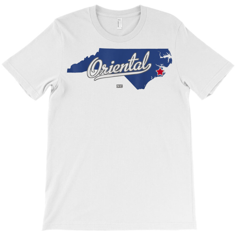 Oriental North Carolina Nc Map T Shirt T-shirt | Artistshot