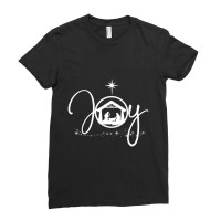 Christian Christmas Joy Jesus Nativity Scene Faith Ladies Fitted T-shirt | Artistshot