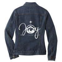 Christian Christmas Joy Jesus Nativity Scene Faith Ladies Denim Jacket | Artistshot