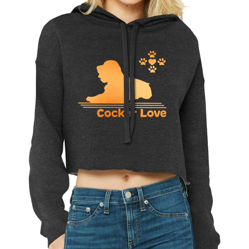 Silhouette Di Cocker Spaniel Cropped Hoodie by Lemah Pasir | Artistshot