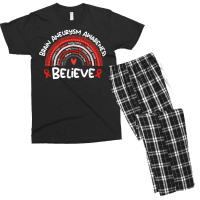 Believe Brain Aneurysm Awareness Month Shirt Brain Aneurysm T Shirt Men's T-shirt Pajama Set | Artistshot