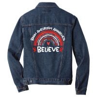 Believe Brain Aneurysm Awareness Month Shirt Brain Aneurysm T Shirt Men Denim Jacket | Artistshot