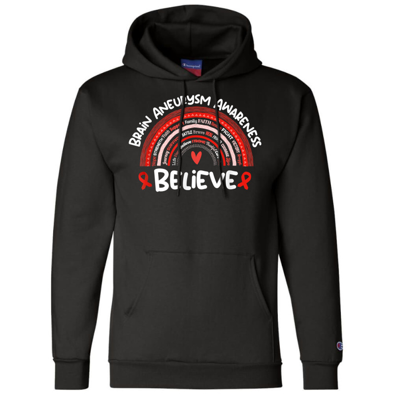 Believe Brain Aneurysm Awareness Month Shirt Brain Aneurysm T Shirt Champion Hoodie by pipanegocu | Artistshot