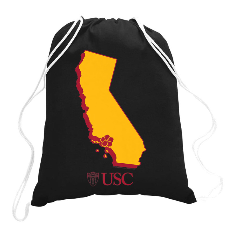 Usc University Of Southern California State Map Drawstring Bags | Artistshot