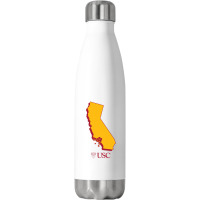 Usc University Of Southern California State Map Stainless Steel Water Bottle | Artistshot