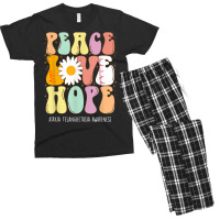 Peace Love Hope Ataxia Telangiectasia Awareness Gift T Shirt Men's T-shirt Pajama Set | Artistshot