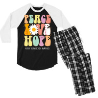 Peace Love Hope Ataxia Telangiectasia Awareness Gift T Shirt Men's 3/4 Sleeve Pajama Set | Artistshot