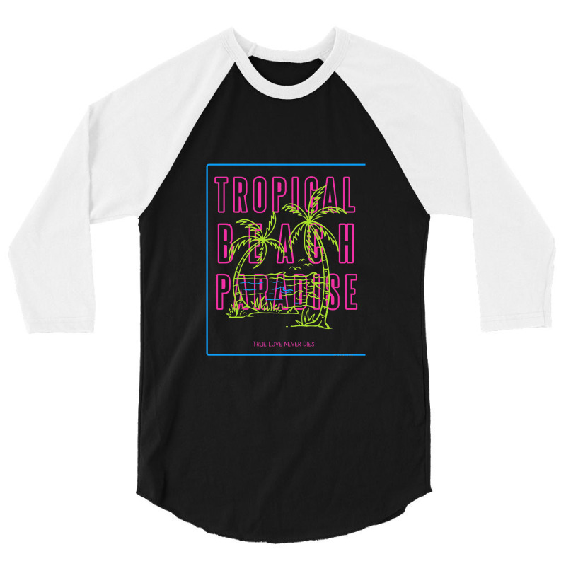 Tropical Paradise Love 3/4 Sleeve Shirt by lullabellelaart | Artistshot