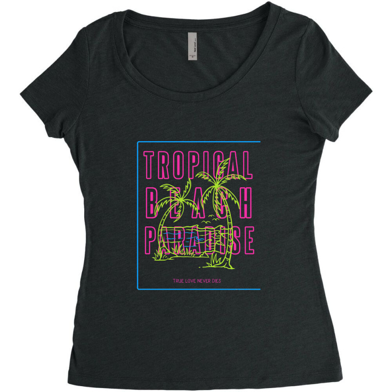 Tropical Paradise Love Women's Triblend Scoop T-shirt by lullabellelaart | Artistshot