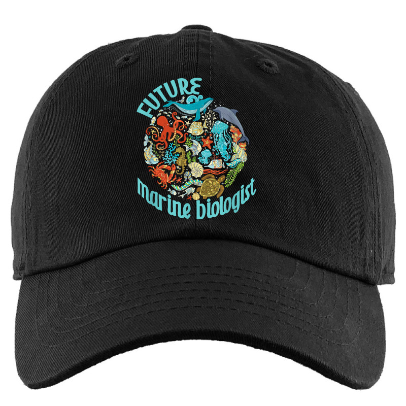 Future Marine Biologist Ocean Life Drawing Whale Octopus Kids Cap | Artistshot