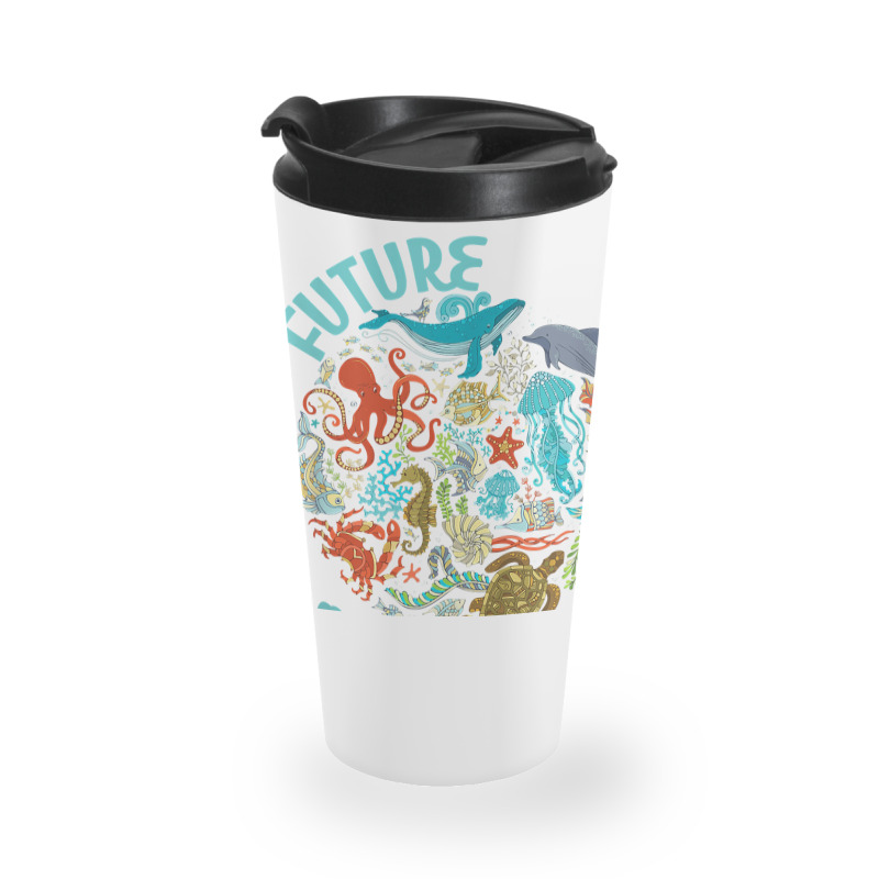 Future Marine Biologist Ocean Life Drawing Whale Octopus Travel Mug | Artistshot