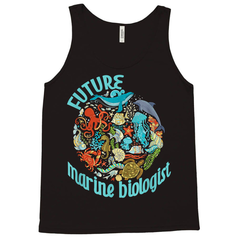 Future Marine Biologist Ocean Life Drawing Whale Octopus Tank Top | Artistshot