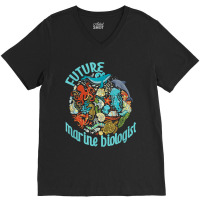 Future Marine Biologist Ocean Life Drawing Whale Octopus V-neck Tee | Artistshot