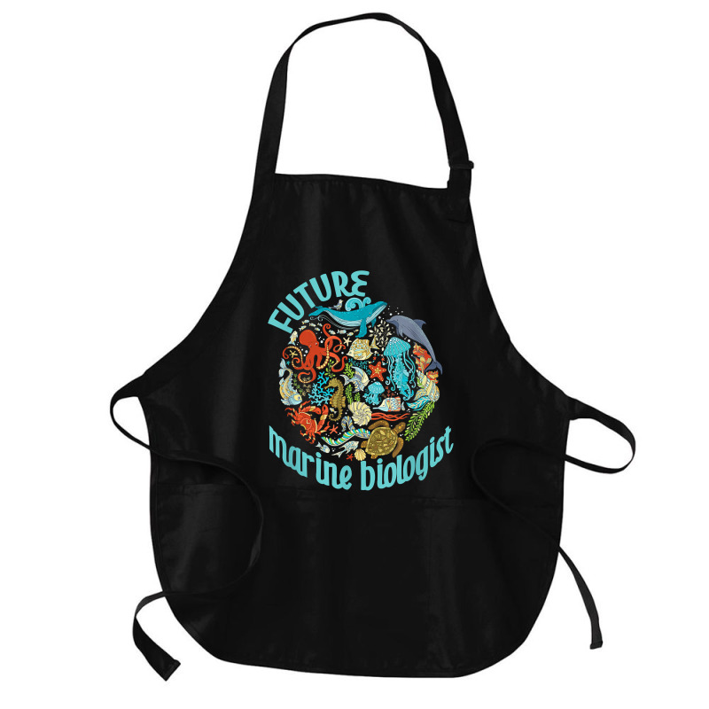 Future Marine Biologist Ocean Life Drawing Whale Octopus Medium-length Apron | Artistshot